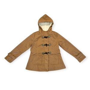 NWOT Girl's Brown, Hooded, Light Toggle Coat Size XXL